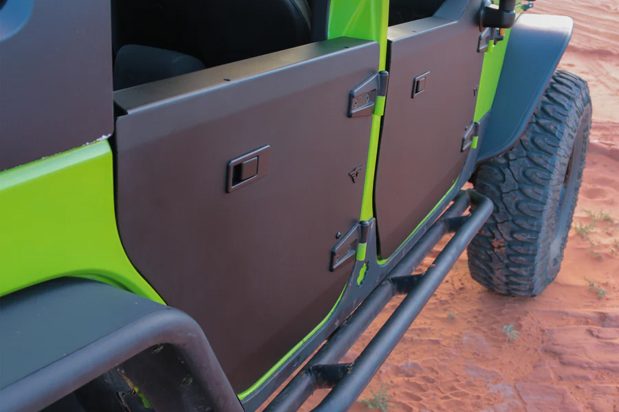 Combat Off Road Rear Full Metal Jacket Half Doors, Aluminum - Black Powder Coat - JK