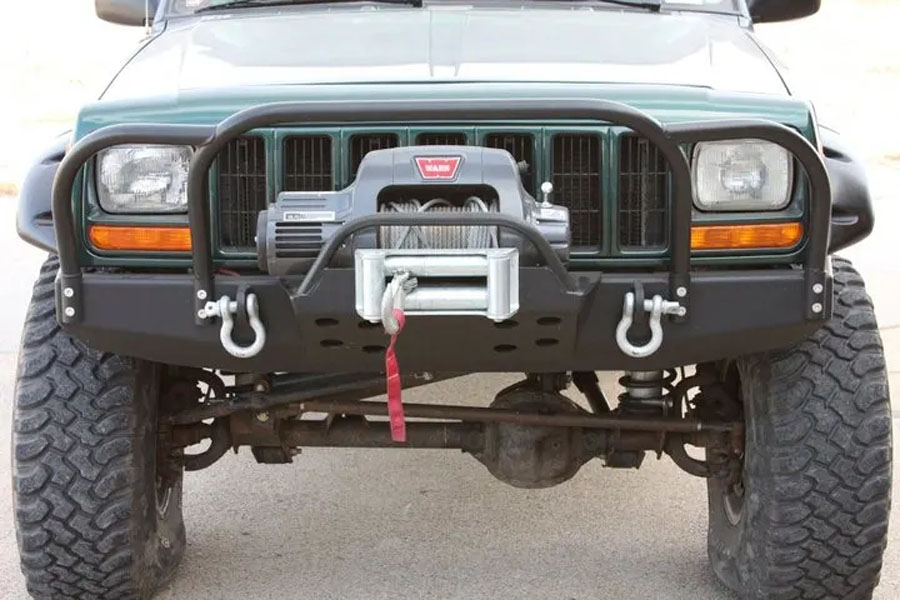 Rock Hard 4x4 Patriot Series Front Bumper Winch Plate w/ Fairlead Mount - XJ/WJ/ZJ