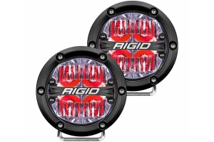 Rigid Industries 360 SERIES 4in LED OFF-ROAD Lights - Driving w/ Red Backlight