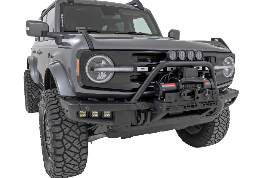 Rough Country Safari Bar Kit OE Modular Steel Bumper 3in OSRAM Angle Wide Series    - Bronco 2021+