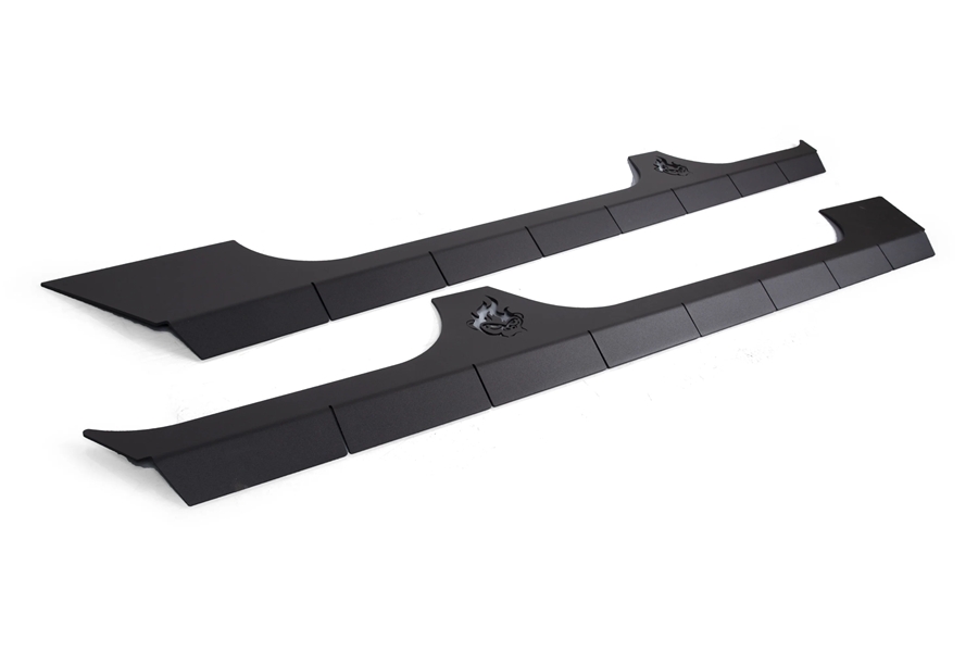 Crawltek Aluminum Rocker Body Cladding Kit - Black - JK 4Dr
