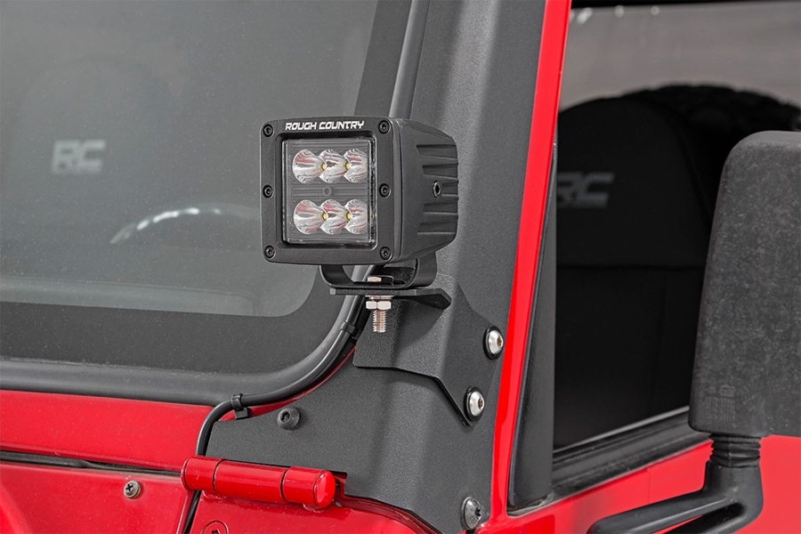 Rough Counrtry Lower A-Pillar Light Mounts  - TJ