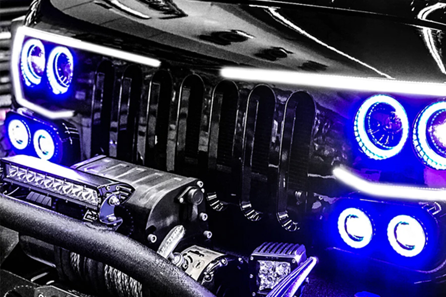 Oracle Lighting Vector Series Grill Surface Mount LED Halo Kit w/Simple Controller - JT/JL/JK