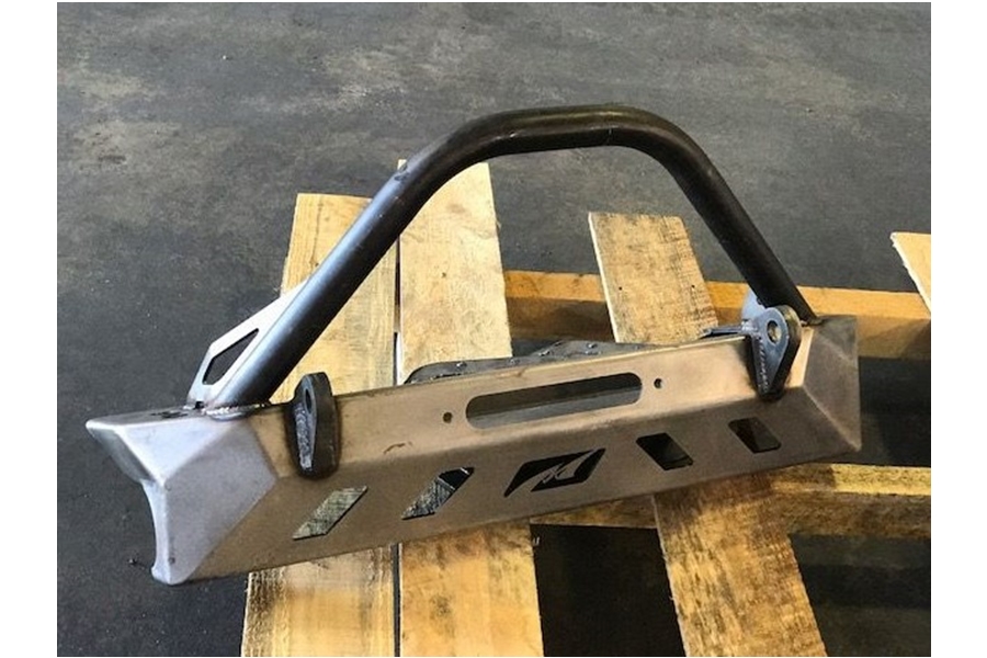 Motobilt Crusher Front Bumper w/ Bull Bar - Bare Steel  - LJ/TJ/YJ