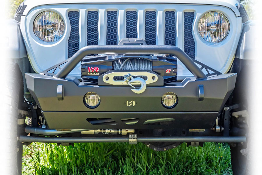 Turn Offroad Front Bumper w/ Welded-On Bull Bar & Skid Plate - JK/JL/JT