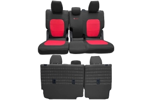 Bartact Tactical Bench Seat Cover, No Armrest - Black w/ Red - Bronco 4dr 2021+