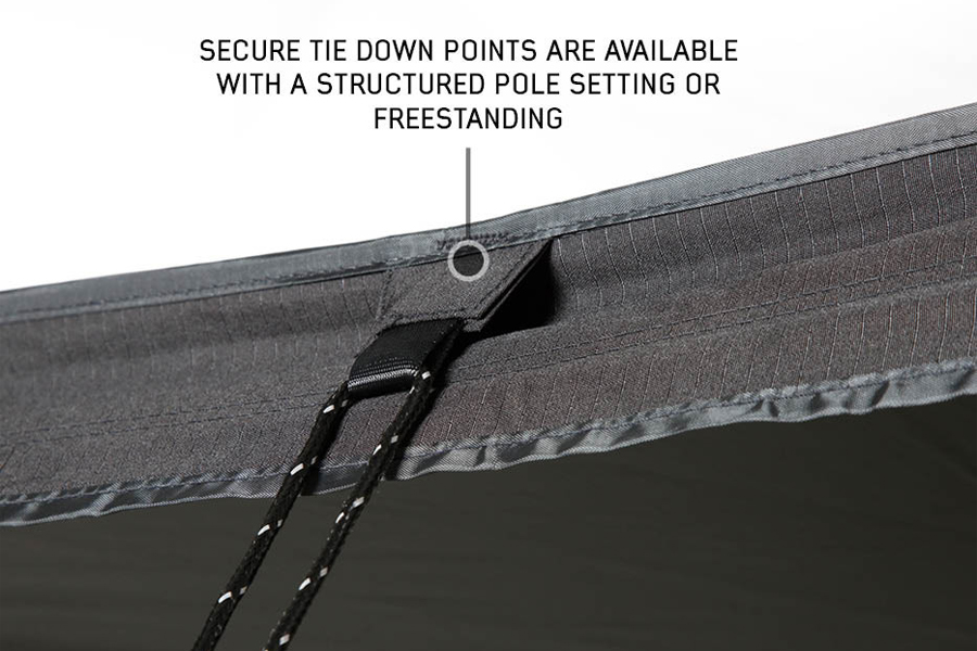 Overland Vehicle Systems XD Nomadic 180 LTE Awning w/ Lights - Black w/Travel Cover