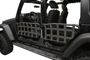 Dirty Dog 4X4 Olympic Front & Rear Tube Door Netting, Olive Drab Green - JK 4DR