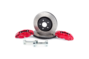 Alcon Heavy Duty Front Brake Kit 4-Piston Red Calipers 350x32mm Rotors - JK