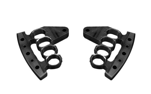 Carolina Metal Masters Billet Knuckle Grab Handles Front Black - JK