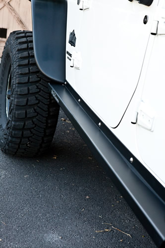 Rock-Slide Engineering Aluminum Rock Sliders Textured Black