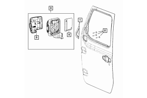 Mopar Manual Folding Mirror - Driver Side - JT/JL