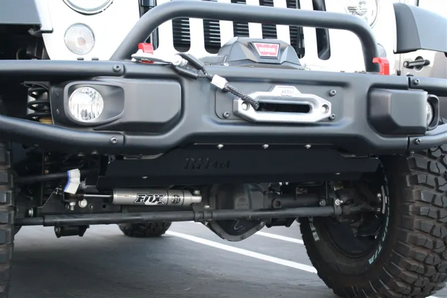 Rock Hard 4x4 Front Bumper Skid Plate for Steel - JK 2013+