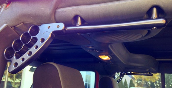 Carolina Metal Master Billet Aluminum Rear Knuckle Grab Handles Black