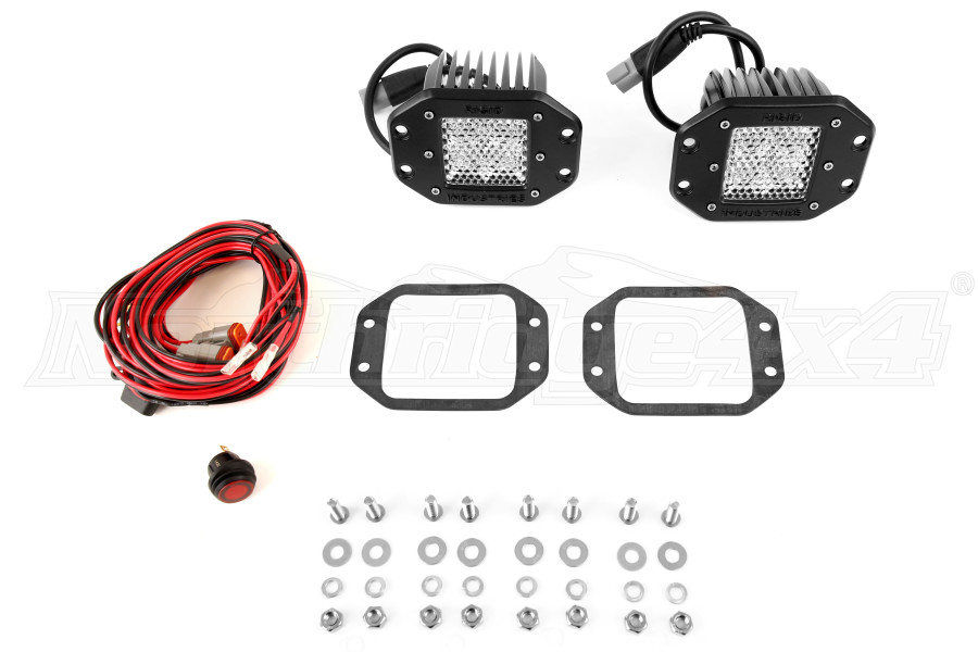 Rigid Industries D-Series PRO Flood Diffused Lights w/Flush Mount, Pair