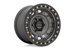 KMC Wheels KM236 Tank Beadlock Wheel, 17x9 5x5 - Anthracite (-38mm) - JT/JL/JK