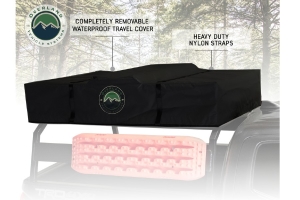 Overland Vehicle Systems Nomadic 2 Extended Roof Top Tent - Dark Gray Base W/Green Rain Fly & Black Cover, Black Aluminum Base, Black Ladder