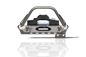 Crawltek Pyro Stubby Front Bumper w/ Flat Top Stinger - Black - TJ/LJ/YJ/CJ