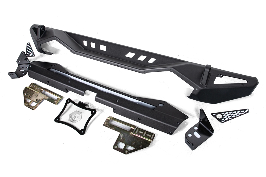 Crawltek Blaze Rear Bumper w/ Light Bar Cutout - Black - JL