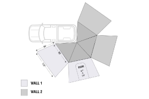 Overland Vehicle Systems Nomadic 270 LT Awning Wall, #2 - Driver Side