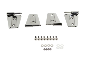 Kentrol 4-Pieces Door Hinge Set - Polished Silver  - JK 2Dr