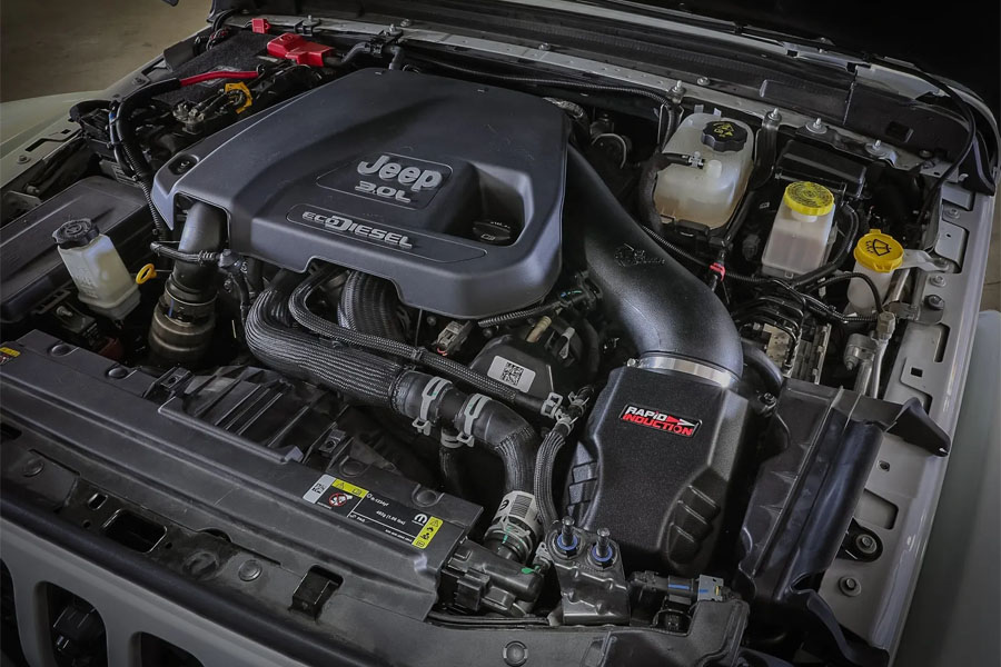 aFe POWER Rapid Induction Cold Air Intake System w/ Pro DRY S Filter - 2020-23 JL / 2021-23 JT Diesel