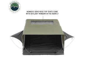 Overland Vehicle Systems Nomadic 3 Extended Roof Top Tent, Gray Body, Green Rainfly