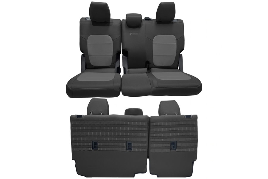 Bartact Tactical Rear Seat Covers w/ Armrest - Black/Graphite  -  Bronco 4dr 2021+