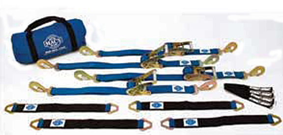 Mac's Ultra Pack with Blue 2in. x 8ft. Direct Hook Ratchet Straps and 24in. Black Axle Straps