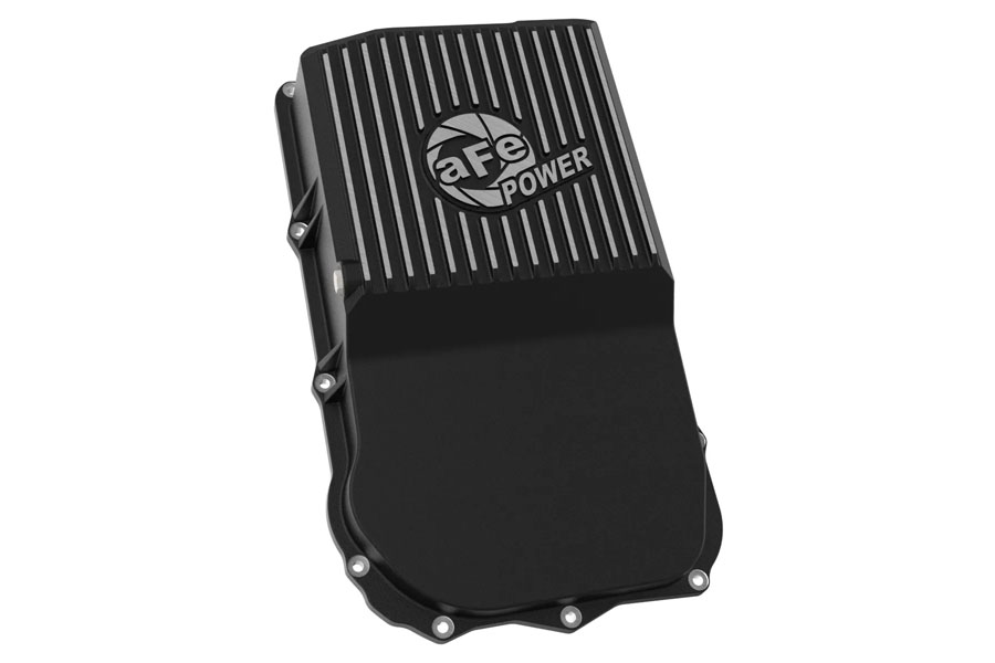 aFe POWER Pro Series Transmission Pan w/ Machined Fins - Black - JL 2.0/3.0L and 21-23 JT Diesel