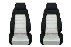 Corbeau GTS II Black / Grey Microsuede Seat Pair