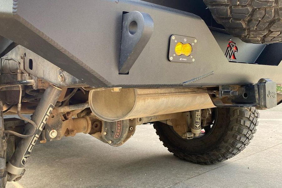 Next Venture Motorsports Aluminum Rear Bumper Featherweight Series - Bare w/ LED Cutouts - JK