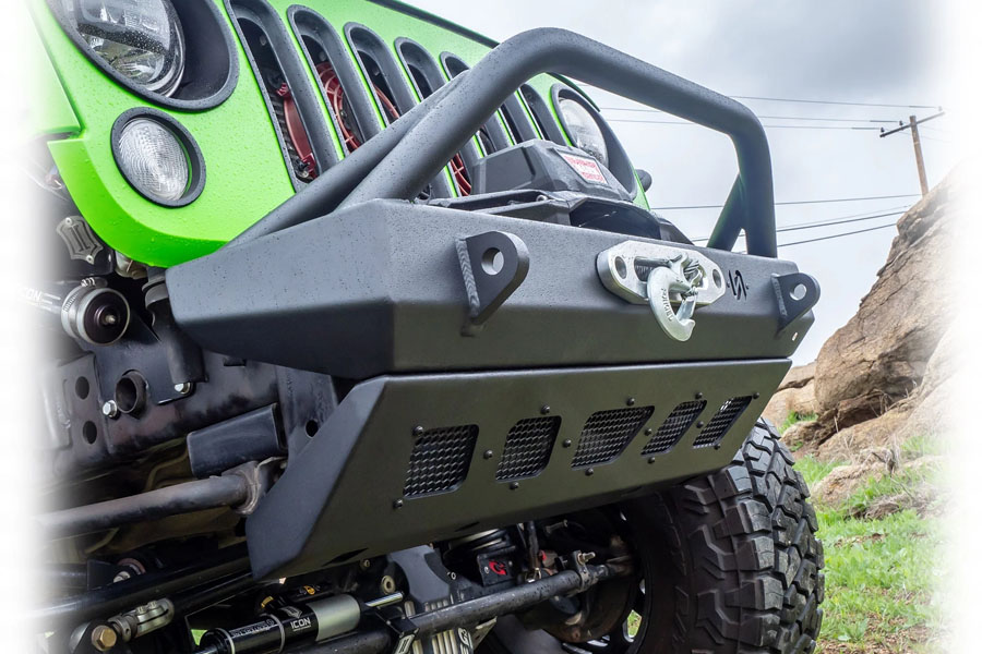 Turn Offroad Front Bumper w/ Welded Bull Bar and Skid Plate - JK/JL/JT