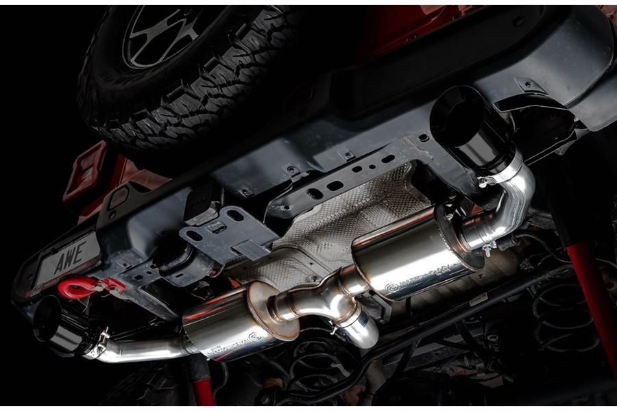 AWE Tread Edition Axleback Dual Exhaust - Diamond Black Tips - JL 3.6L/2.0L