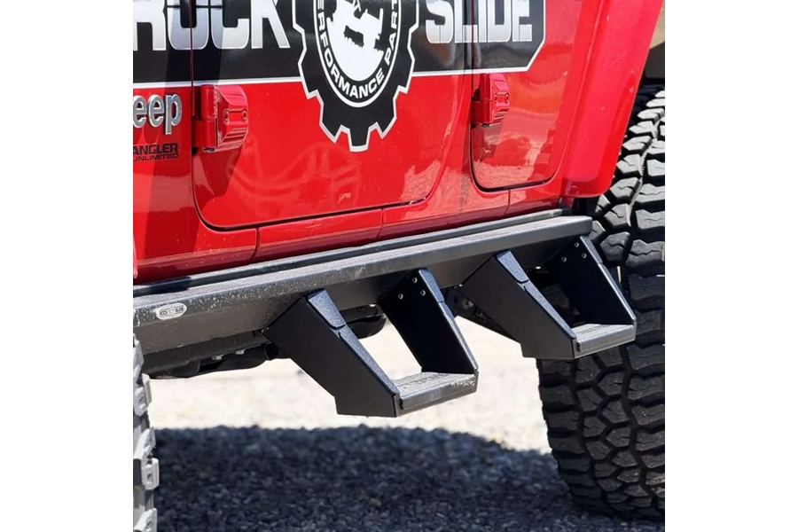 Rock-Slide Engineering 7in Removable Drop Steps for Deluxe Rock Rail - JL 4Dr