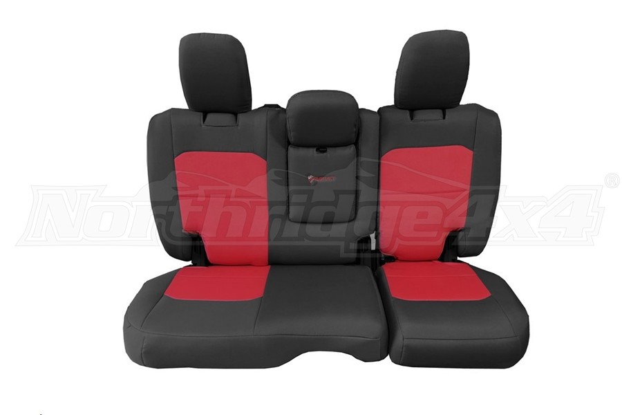 Jeep JL 4dr Bartact Tactical Rear Seat Cover wFold Down Armrest GraphiteRed Jeep Unlimited