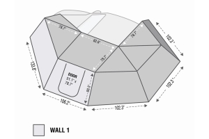 Overland Vehicle Systems Nomadic 270 Awning - Driver Side Wall 1 - Dark Gray