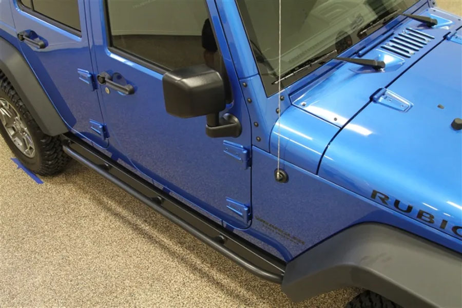 Rock Hard 4x4 Patriot Series Rocker Guards Tube Style - Angled Up - JK 4DR