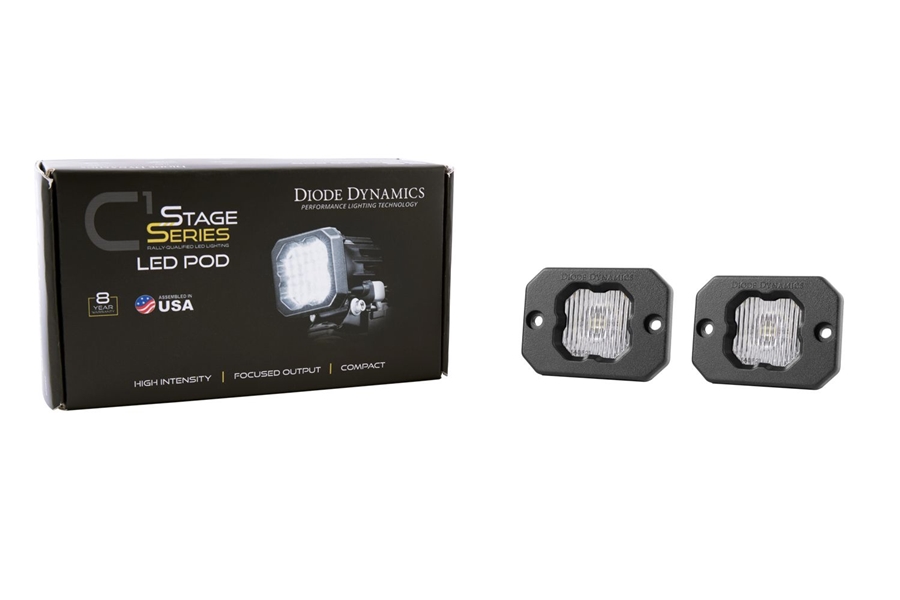 Diode Dynamics SSC1 Flush Mount LED Pods, ABL White - Fog