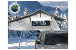 Overland Vehicle Systems Nomadic 3 Extended Roof Top Tent – White Base With Dark Grey Rain Fly & Black Cover