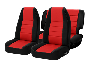 Smittybilt Neoprene Front and Rear Seat Covers Red  - JK 4DR 2013+
