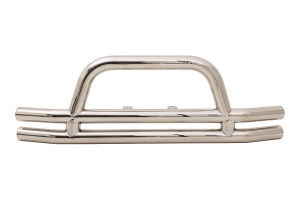 Smittybilt Tubular Front Bumper w/Hoop Stainless Steel - TJ/LJ/YJ/CJ