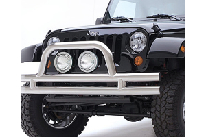 Smittybilt Tubular Front Bumper w/Hoop Stainless - JK