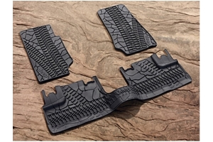 Mopar Front and Rear Floor Slush Mats w/ Tire Tread Pattern - JK 4Dr 07-13