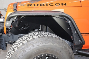 Fishbone Offroad Logo Aluminum Inner Fenders - Black - JK 