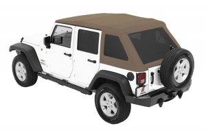 Bestop Trektop NX Glide Soft Top with Tinted Side & Rear Windows - Tan Twill - JK 4DR