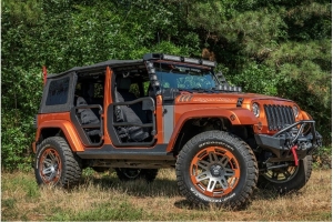 Rugged Ridge Front Fortis Tube Doors, Black  - JK