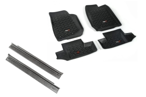 Rugged Ridge All Terrain Floor Liner Kit w/Door Entry Guards Package - JK 2Dr