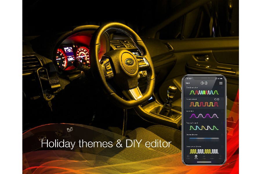 XK Glow RGB Festoon LED Panel XKchrome Bluetooth App Controlled Dome Light Bulb Kit 