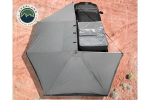 Overland Vehicle Systems Nomadic 270 Driver Side Awing w/ Bracket Kit and Extended Poles - Dark Gray